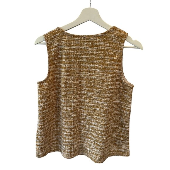 Anthropologie W5 Mustard Button Front Textured Tank Top Sz S Casual Relaxed Fit - Picture 3 of 6